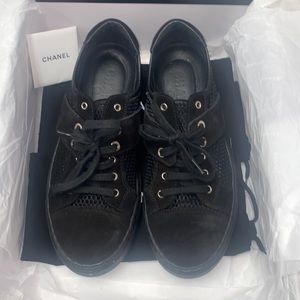 PLEASE READ DESCRIPTION! Authentic Black mesh Chanel Sneakers 7.5 (true 7)